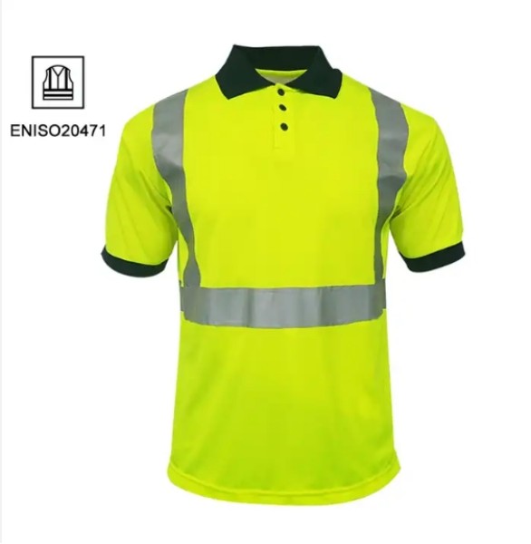 Yellow attention t-shirt, flexible reflectors