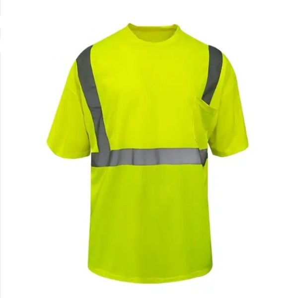 Yellow attention t-shirt, flexible reflectors