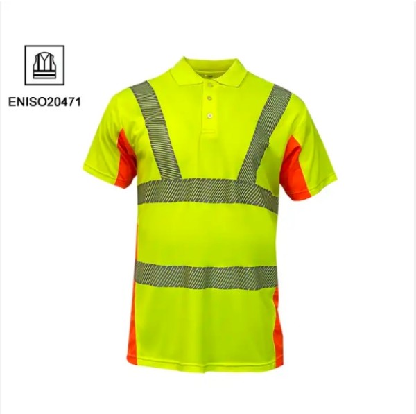 Yellow attention t-shirt, flexible reflectors