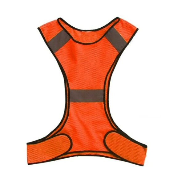 Orange vest with hanging pockets