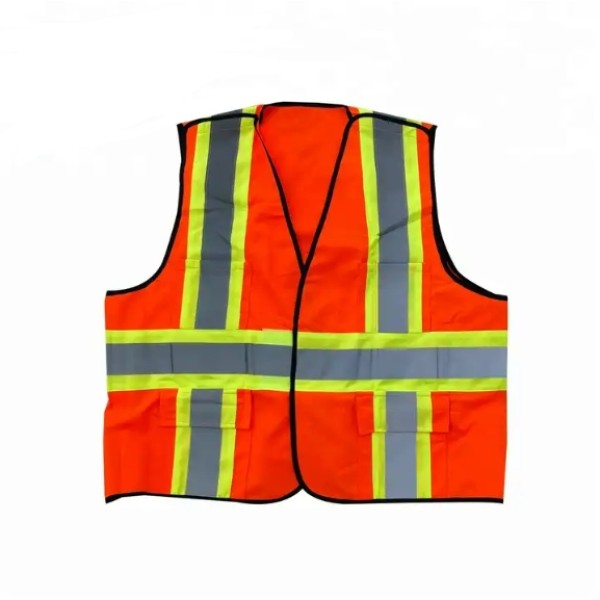 Orange vest with hanging pockets