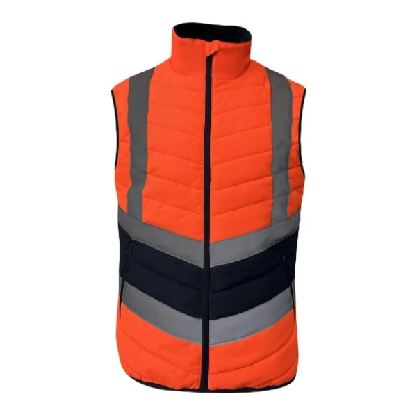 Orange vest with hanging pockets