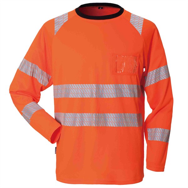 Orange warning shirt, flexible reflectors