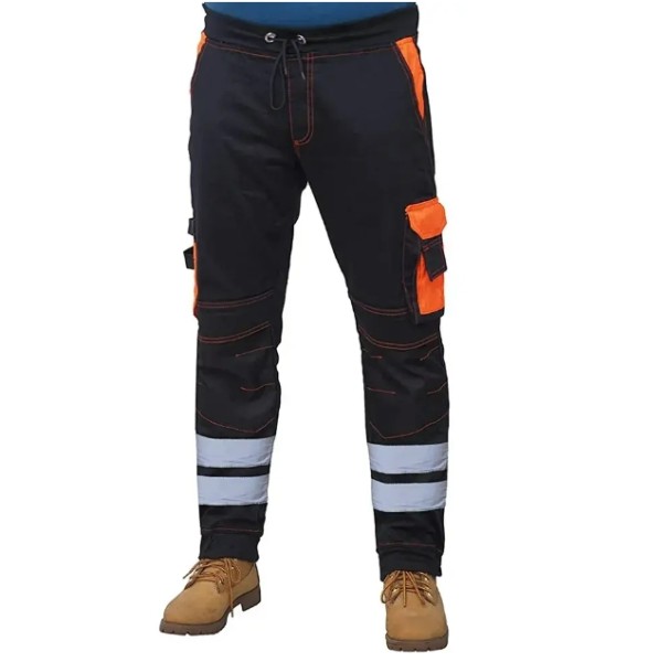 Hanging pocket trousers Black/Orange