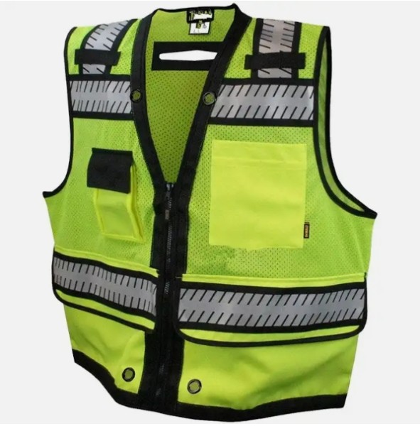 Yellow vest with hanging pockets