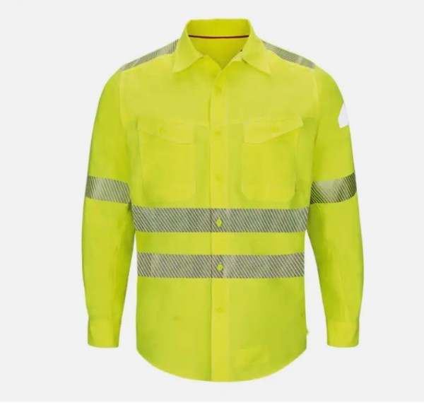 Yellow attention shirt, flexible reflectors