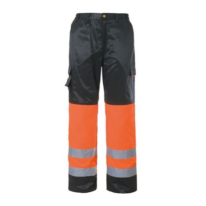 Pants, black/orange, EN 20471 class 1, Pants, black/orange, EN 20471 class 1