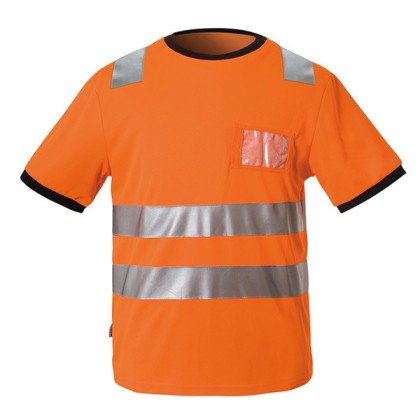 Orange attention t-shirt, flexible reflectors