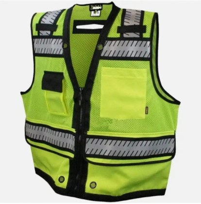 Yellow vest with hanging pockets, Yellow vest with hanging pockets